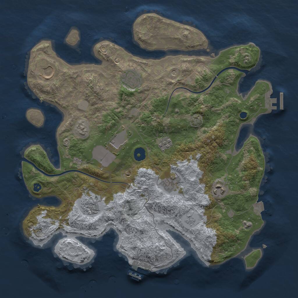 Rust Map: Procedural Map, Size: 3500, Seed: 131, 13 Monuments