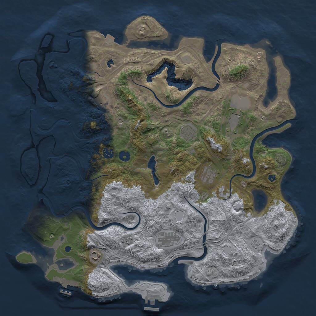 Rust Map: Procedural Map, Size: 4250, Seed: 1161475178, 14 Monuments
