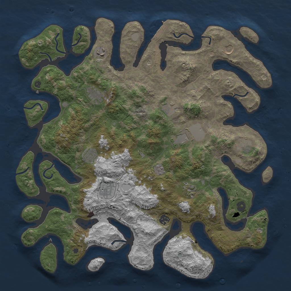 Rust Map: Procedural Map, Size: 4450, Seed: 8675309, 18 Monuments