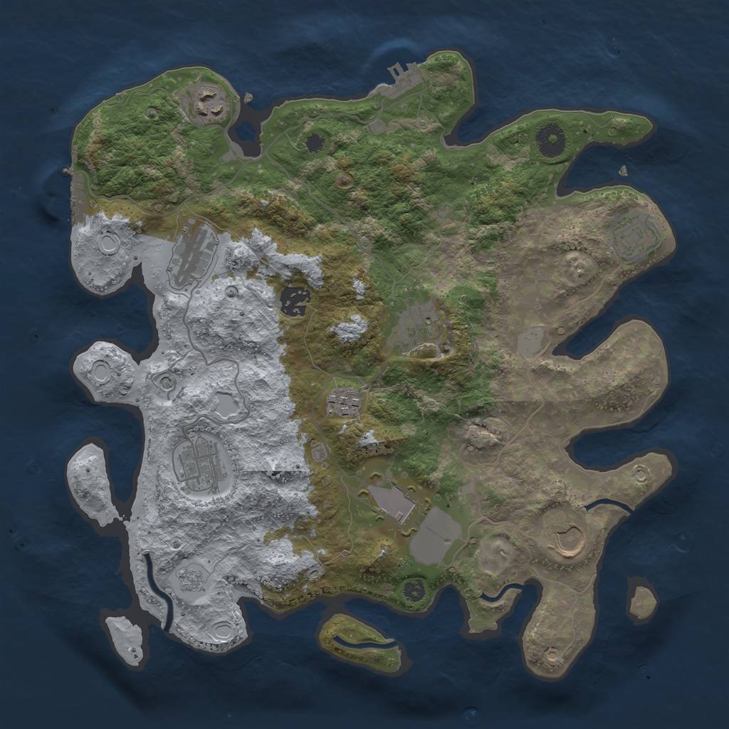 Rust Map: Procedural Map, Size: 3500, Seed: 6192020, 18 Monuments
