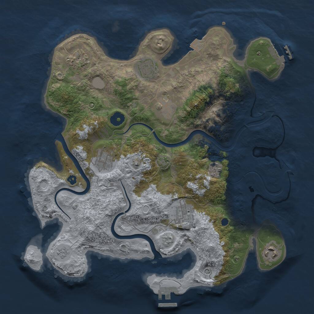 Rust Map: Procedural Map, Size: 3400, Seed: 844341855, 13 Monuments