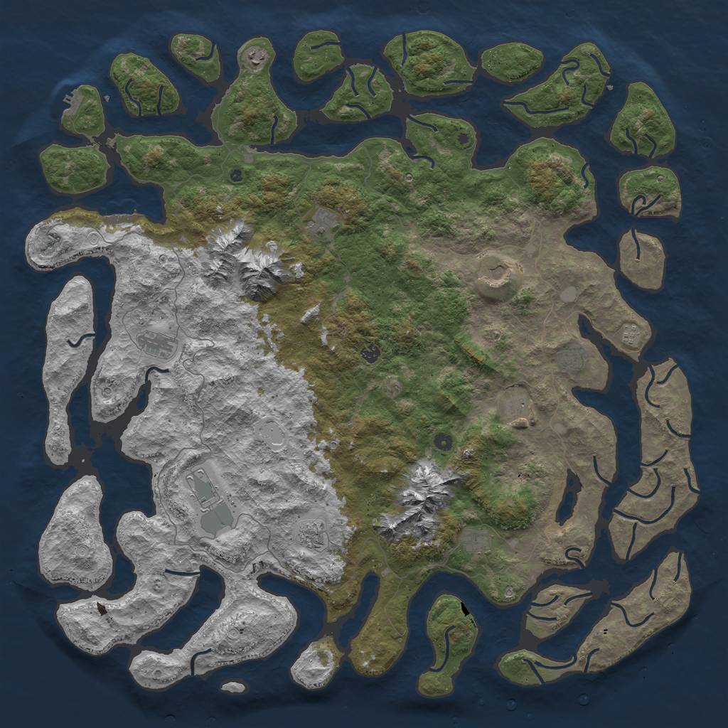 Rust Map: Procedural Map, Size: 6000, Seed: 117284, 19 Monuments