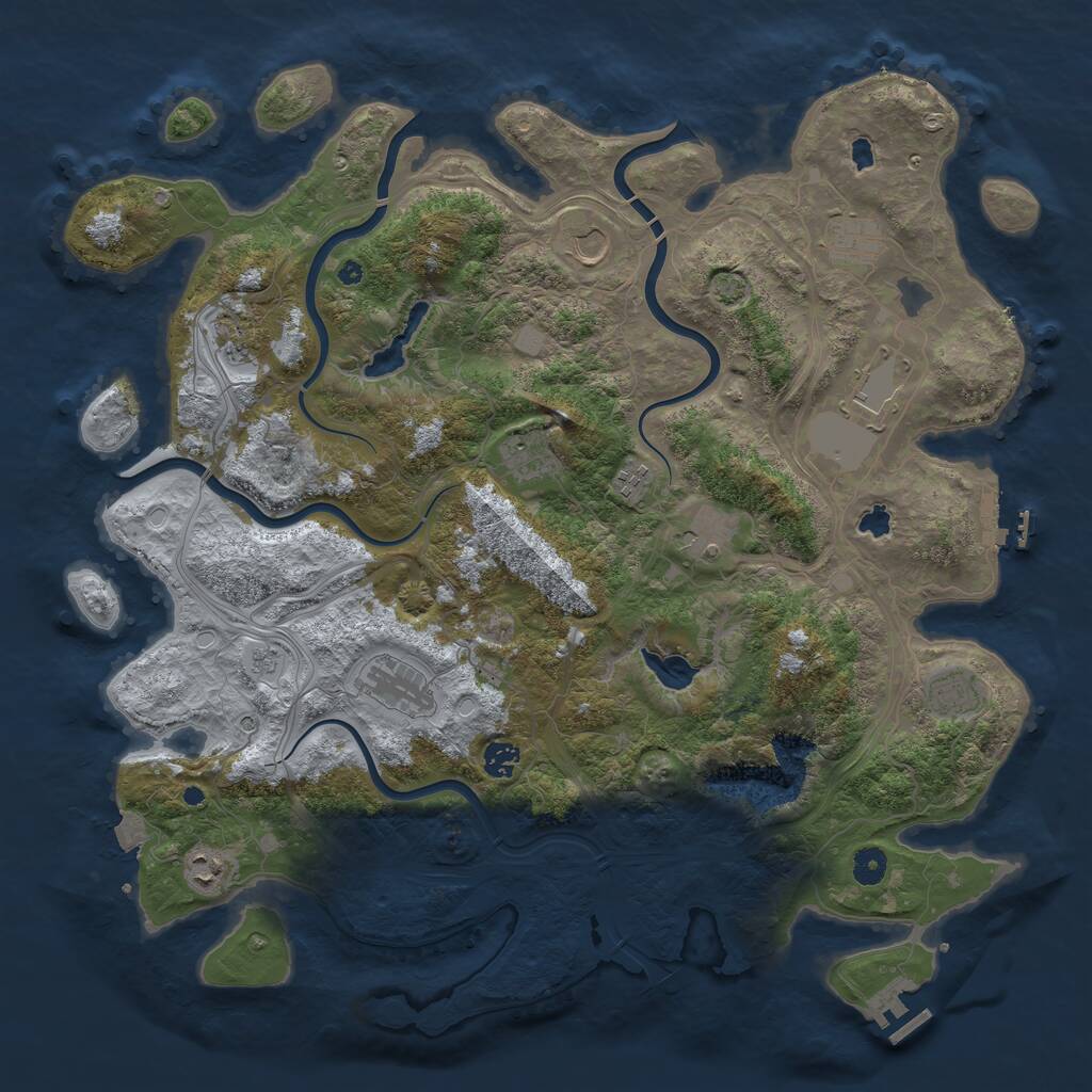 Rust Map: Procedural Map, Size: 4500, Seed: 18948, 17 Monuments