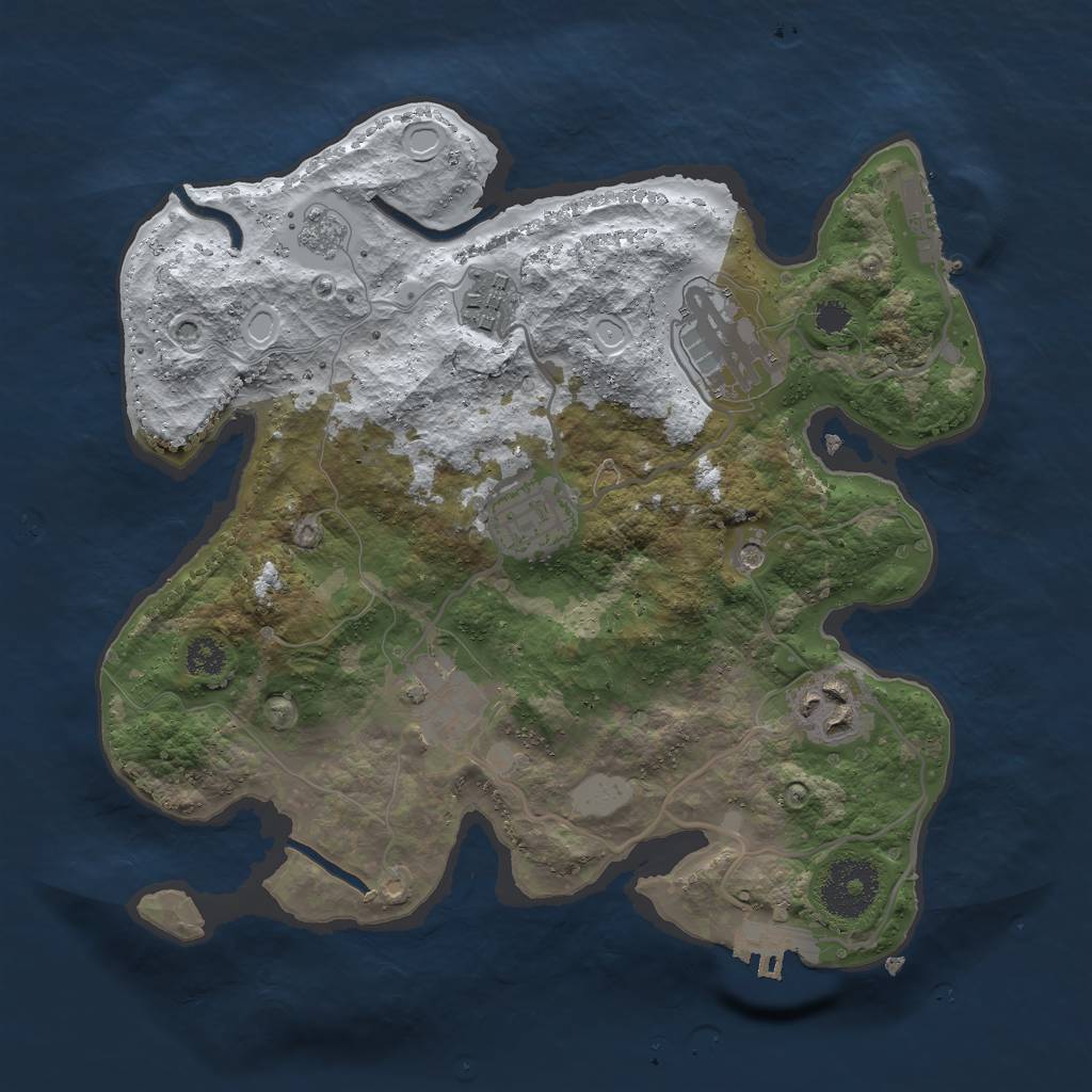 Rust Map: Procedural Map, Size: 2800, Seed: 651443303, 14 Monuments