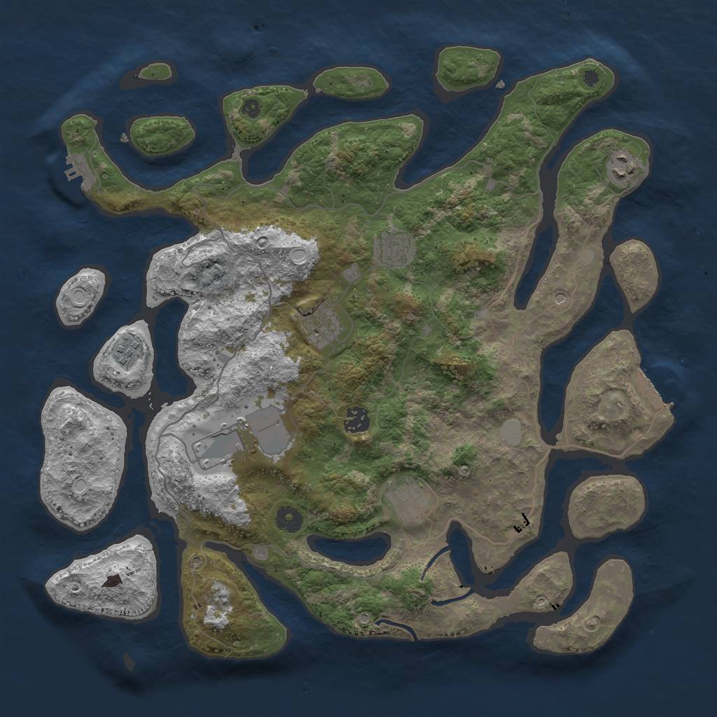 Rust Map: Procedural Map, Size: 4006, Seed: 4000, 15 Monuments