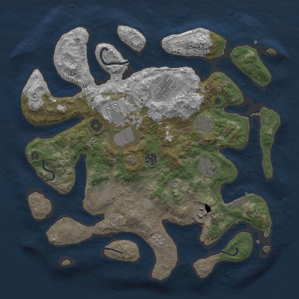 Rust Map: Procedural Map, Size: 3750, Seed: 312, 15 Monuments