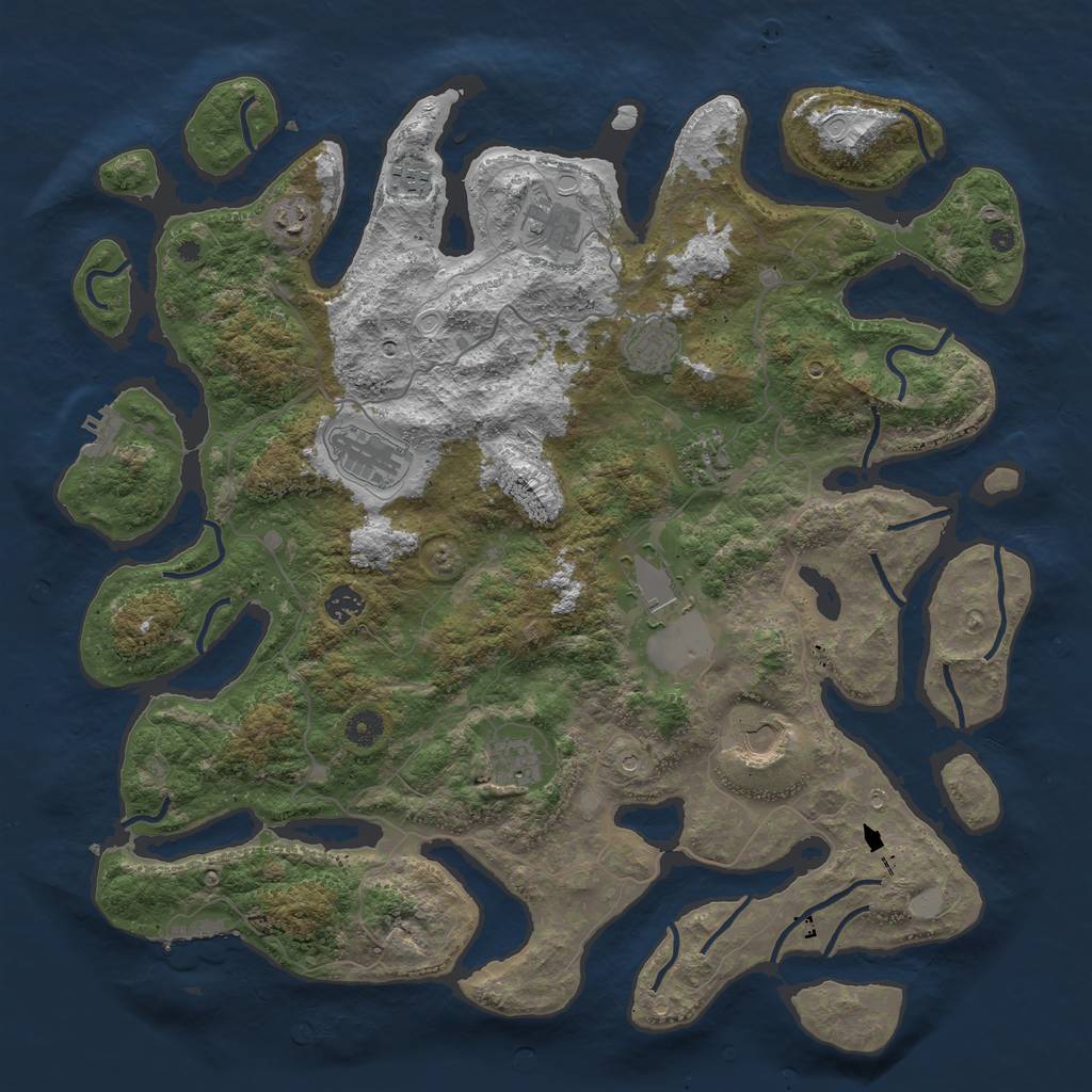 Rust Map: Procedural Map, Size: 4444, Seed: 28176, 18 Monuments