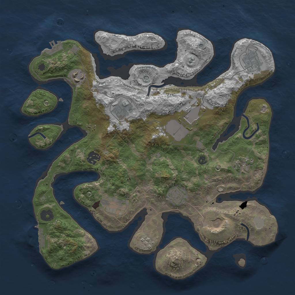 Rust Map: Procedural Map, Size: 3500, Seed: 259265968, 18 Monuments