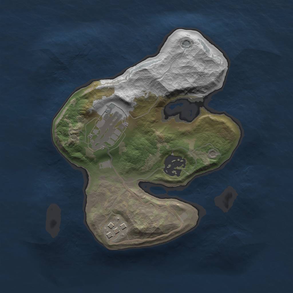 Rust Map: Barren, Size: 2000, Seed: 720943922, 5 Monuments