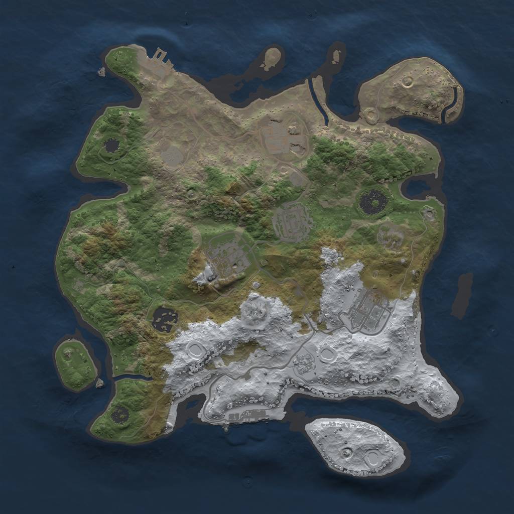 Rust Map: Procedural Map, Size: 3000, Seed: 262005718, 13 Monuments
