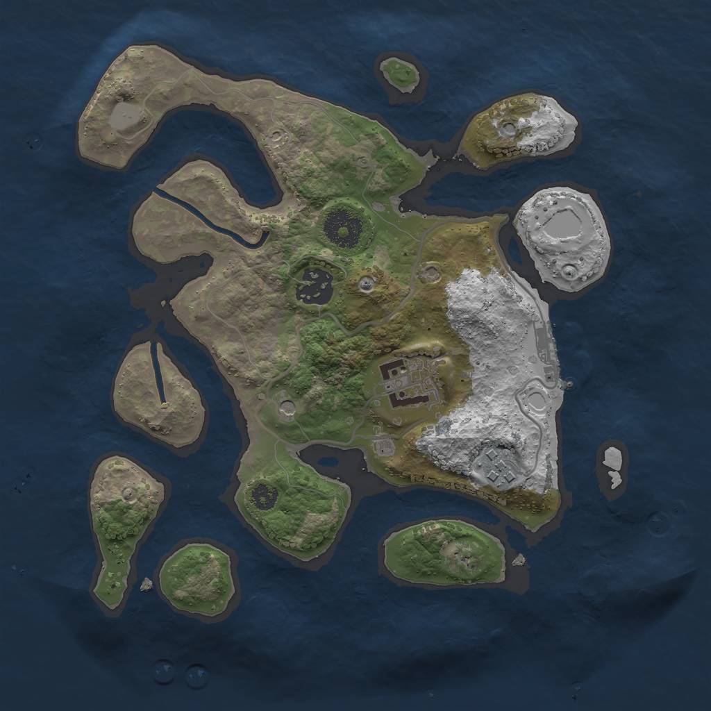 Rust Map: Procedural Map, Size: 2800, Seed: 8559572, 10 Monuments