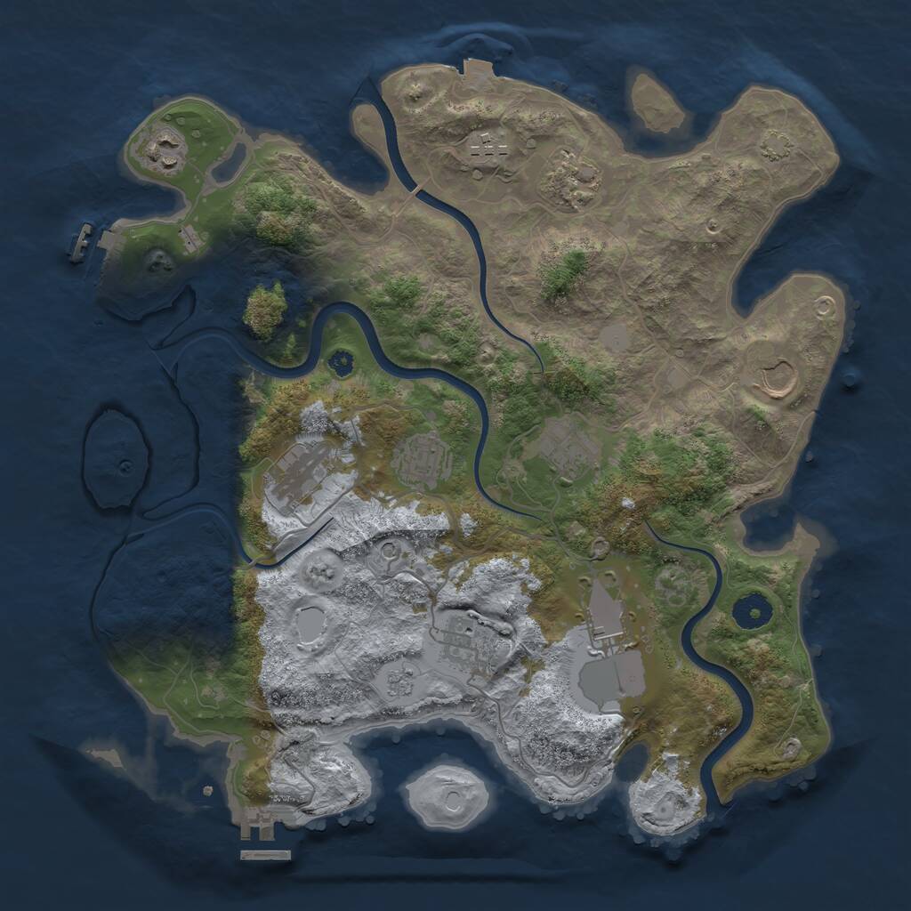 Rust Map: Procedural Map, Size: 3650, Seed: 10211, 15 Monuments