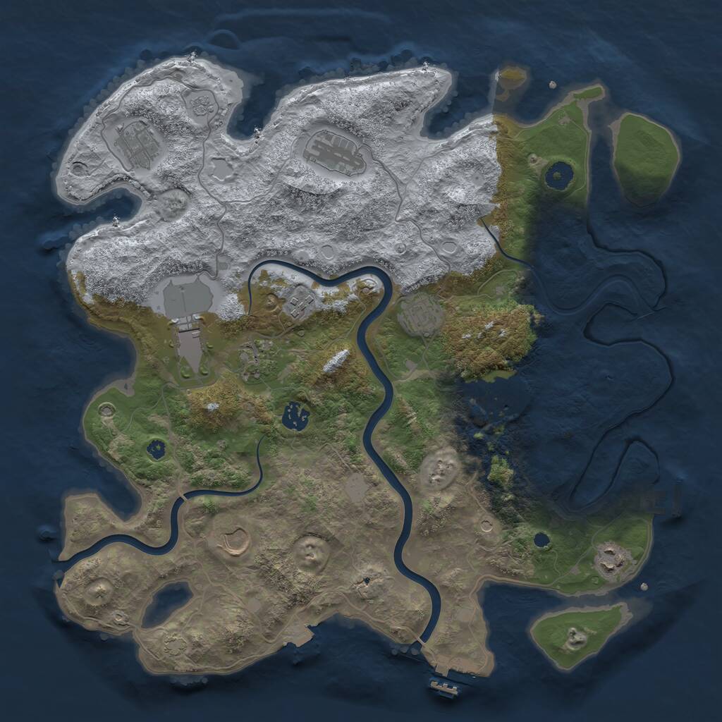 Rust Map: Procedural Map, Size: 3950, Seed: 165282911, 16 Monuments