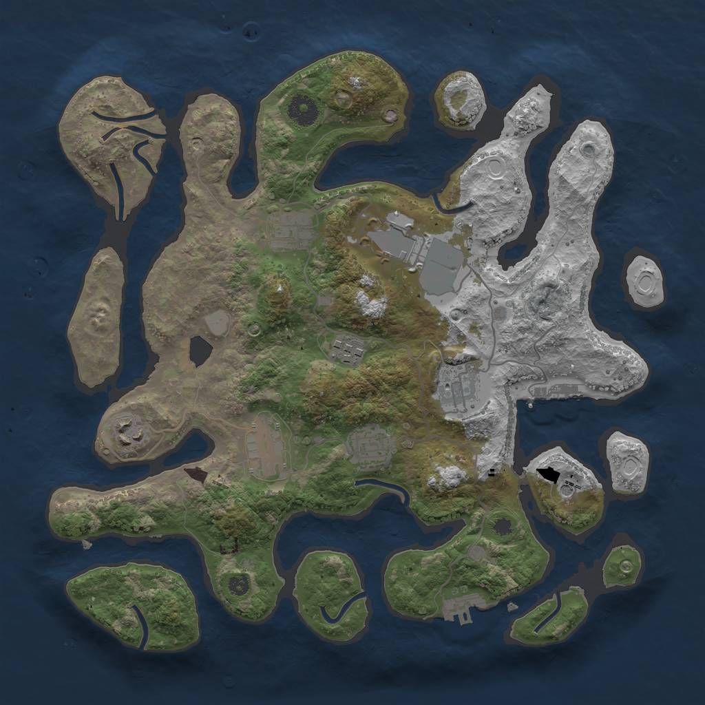 Rust Map: Procedural Map, Size: 3500, Seed: 268, 15 Monuments