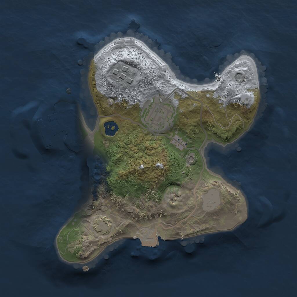 Rust Map: Procedural Map, Size: 2000, Seed: 1473705461, 5 Monuments