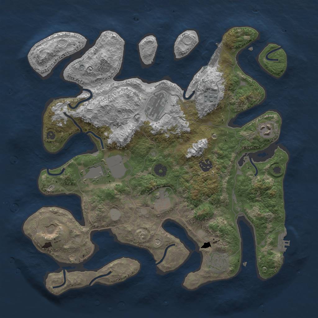 Rust Map: Procedural Map, Size: 3700, Seed: 1511981606, 16 Monuments