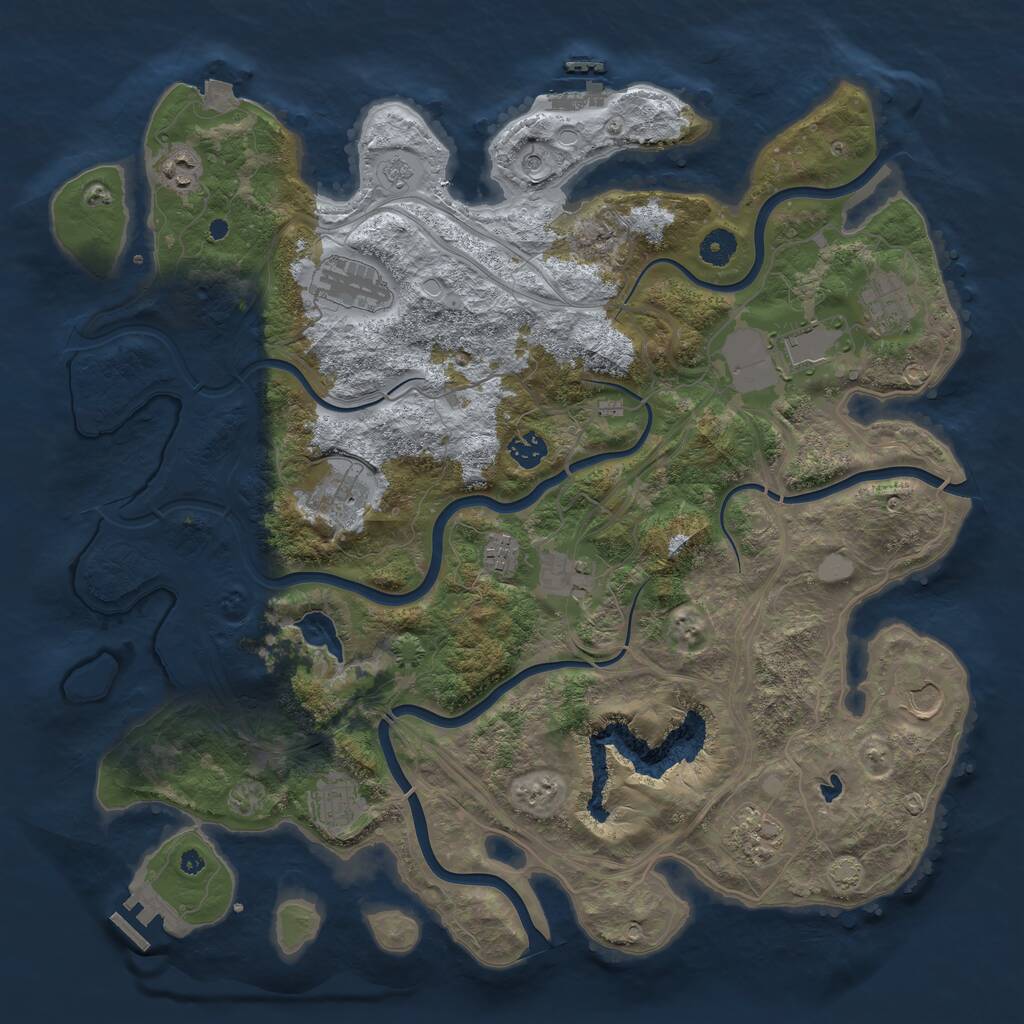 Rust Map: Procedural Map, Size: 4250, Seed: 84624448, 17 Monuments