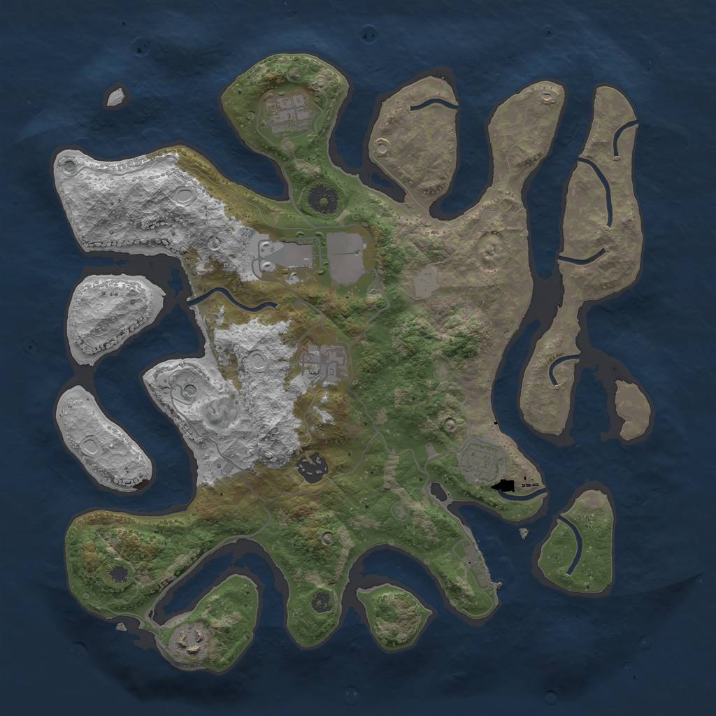 Rust Map: Procedural Map, Size: 3600, Seed: 473829, 13 Monuments