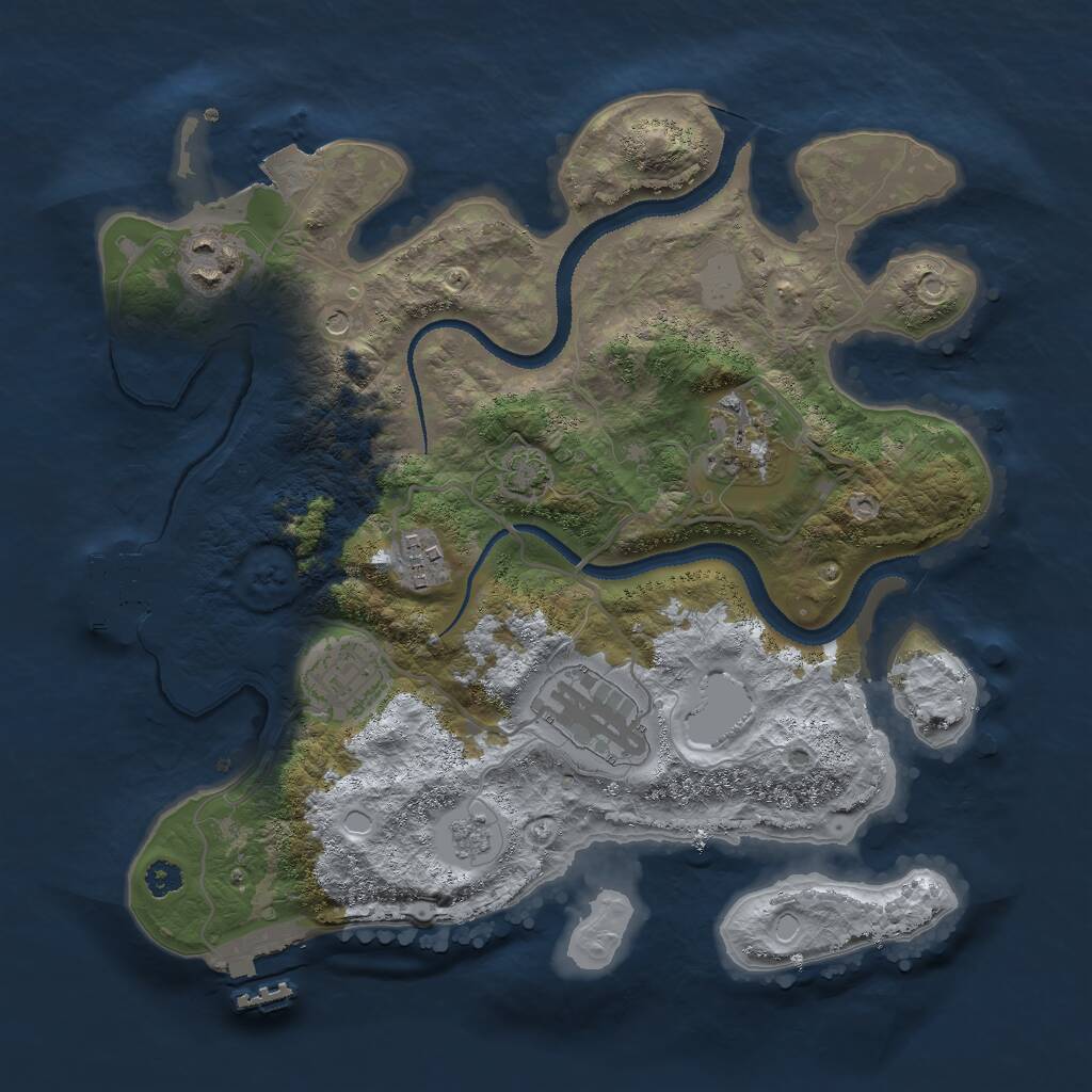Rust Map: Procedural Map, Size: 3000, Seed: 1260374461, 11 Monuments