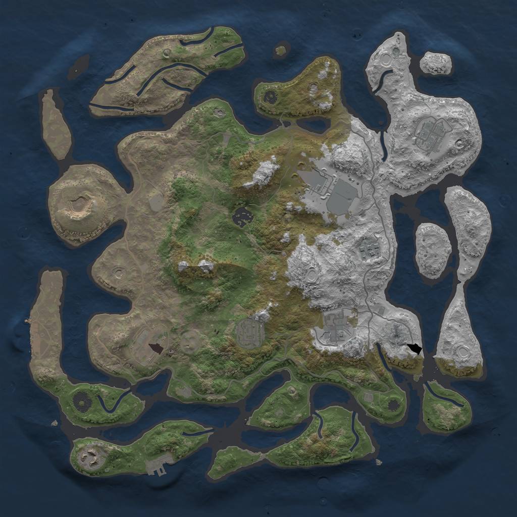 Rust Map: Procedural Map, Size: 4000, Seed: 10304569, 17 Monuments