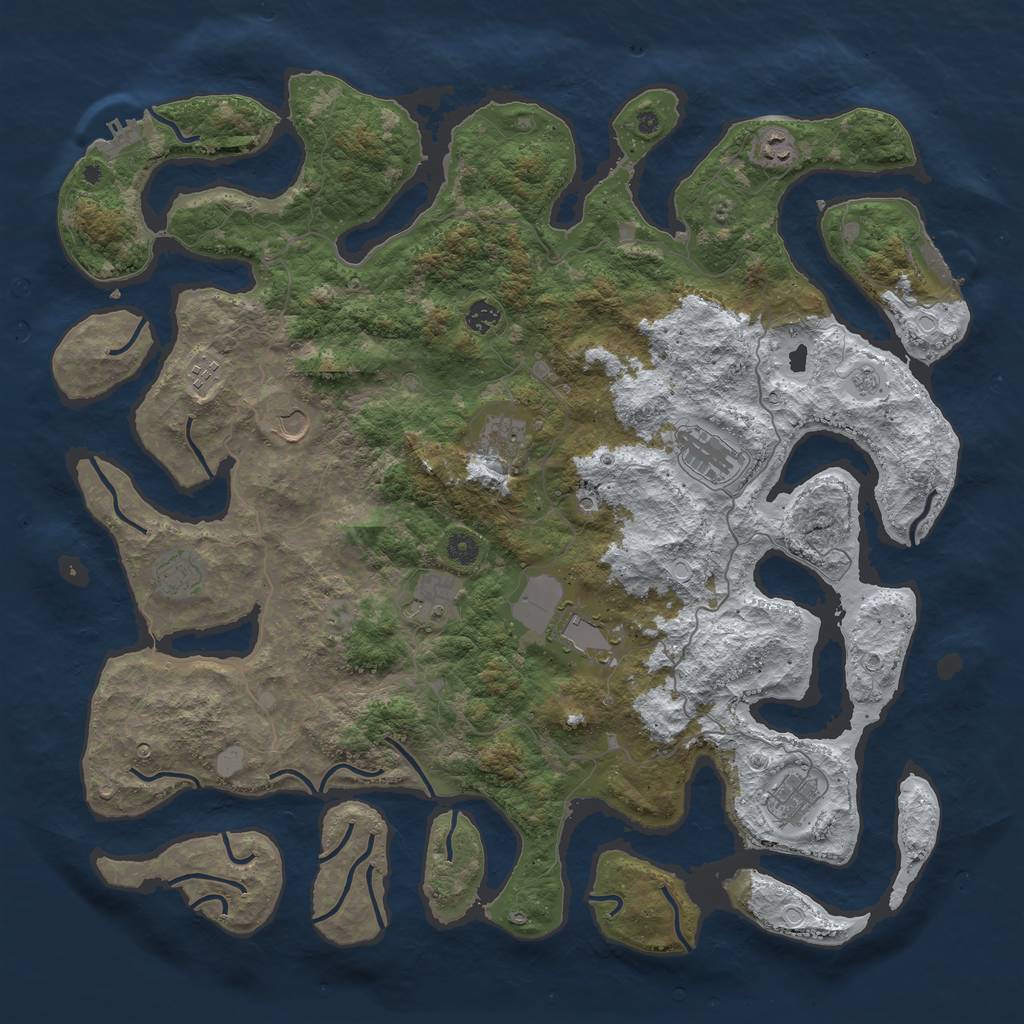 Rust Map: Procedural Map, Size: 4800, Seed: 1408725, 19 Monuments