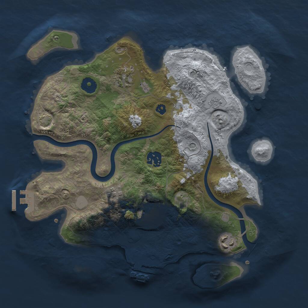 Rust Map: Procedural Map, Size: 3000, Seed: 460118961, 11 Monuments