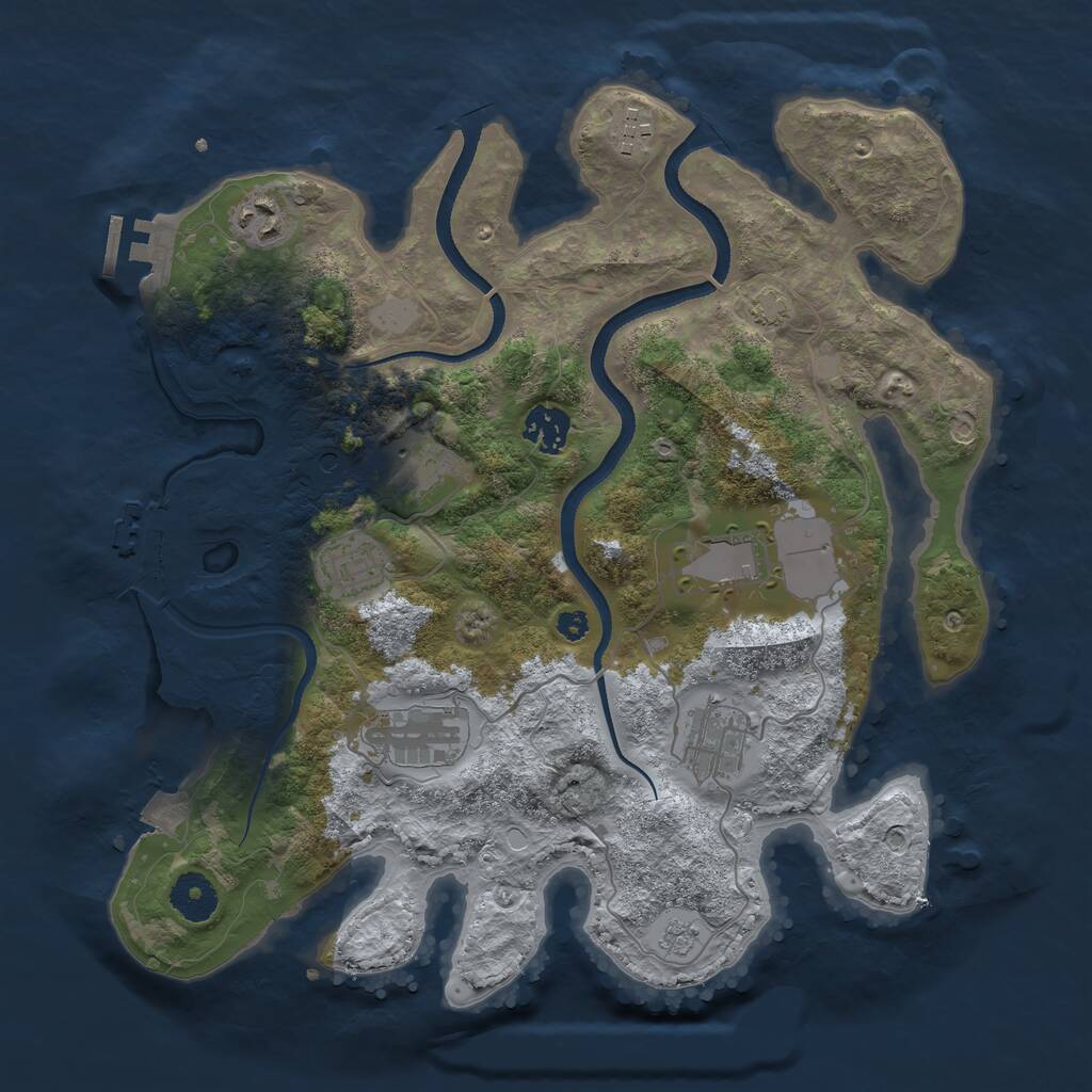 Rust Map: Procedural Map, Size: 3500, Seed: 20211117, 14 Monuments