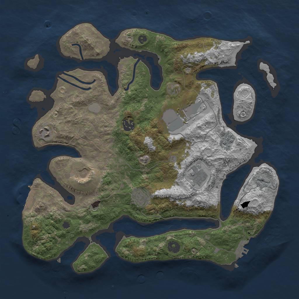 Rust Map: Procedural Map, Size: 3600, Seed: 1678988493, 15 Monuments