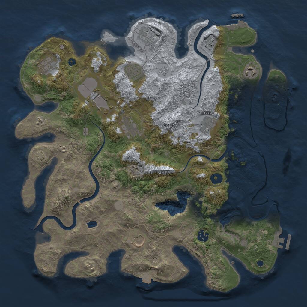 Rust Map: Procedural Map, Size: 4000, Seed: 24427653, 16 Monuments