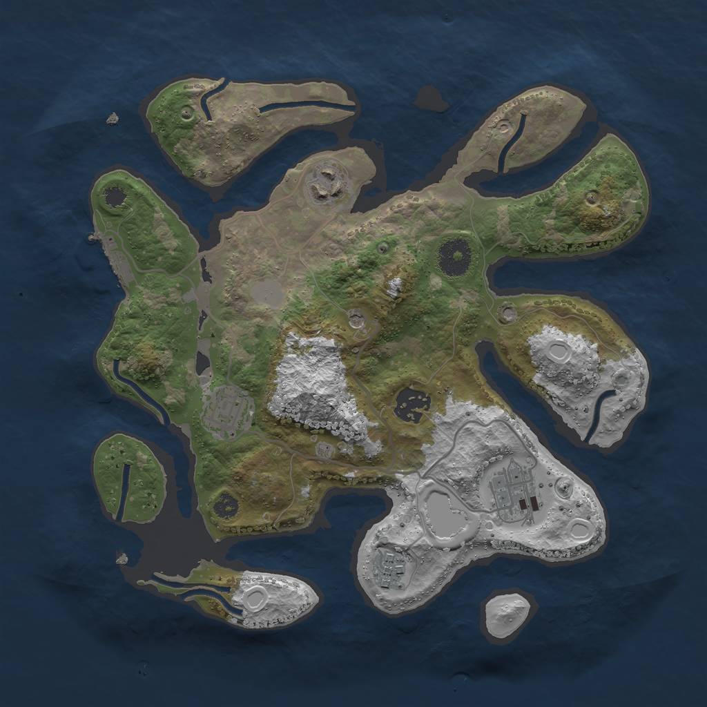 Rust Map: Procedural Map, Size: 3032, Seed: 1014713834, 12 Monuments