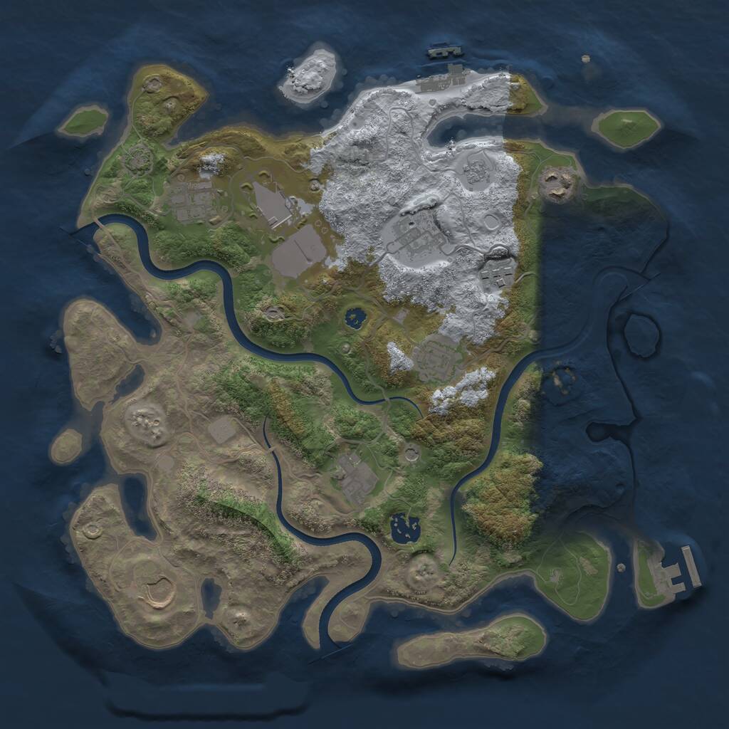 Rust Map: Procedural Map, Size: 3500, Seed: 1712, 15 Monuments