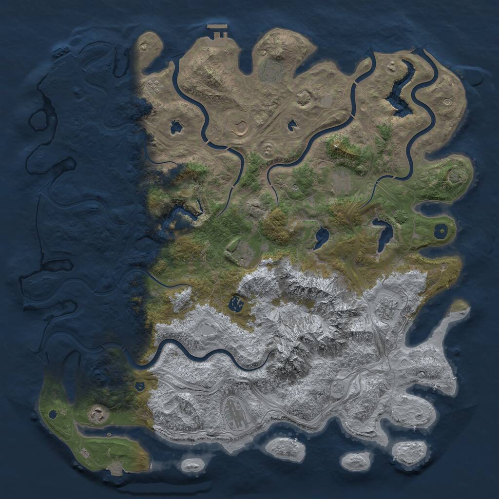 Rust Map: Procedural Map, Size: 5000, Seed: 7117, 15 Monuments