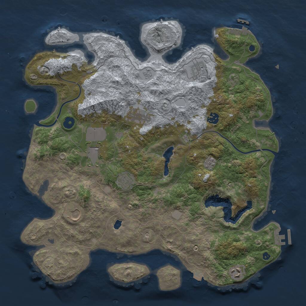 Rust Map: Procedural Map, Size: 4000, Seed: 266178561, 14 Monuments