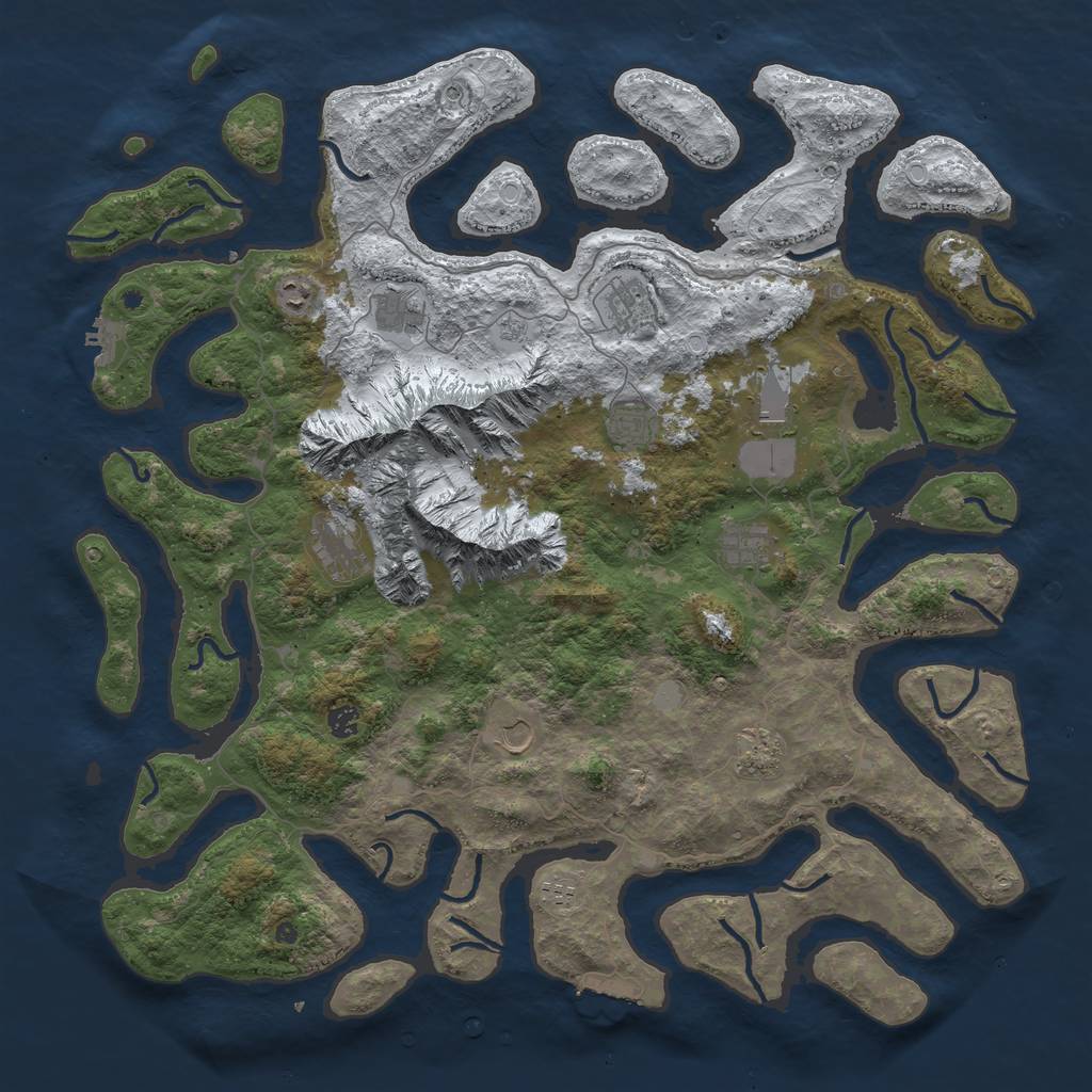 Rust Map: Procedural Map, Size: 5000, Seed: 590202371, 20 Monuments