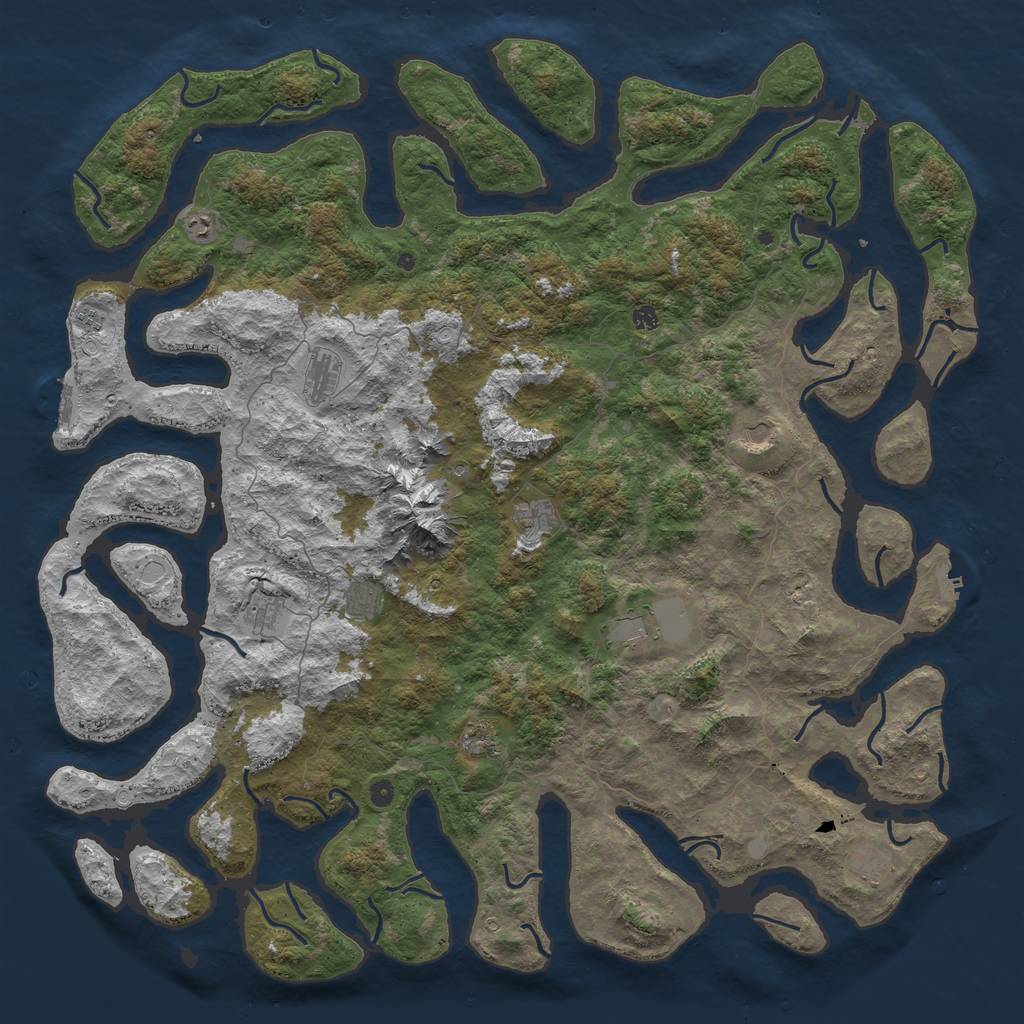 Rust Map: Procedural Map, Size: 6000, Seed: 2018755824, 19 Monuments