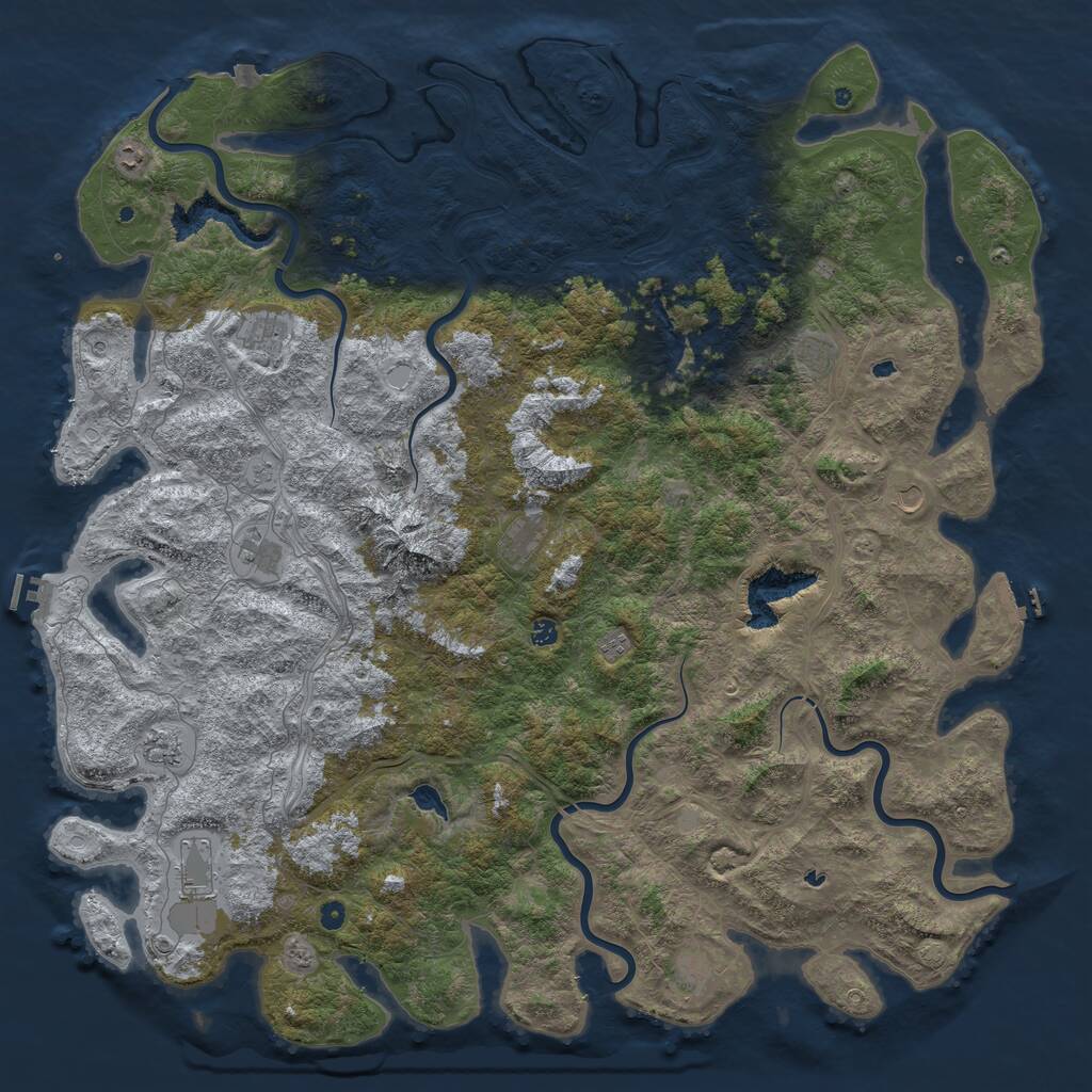 Rust Map: Procedural Map, Size: 6000, Seed: 2018755824, 17 Monuments