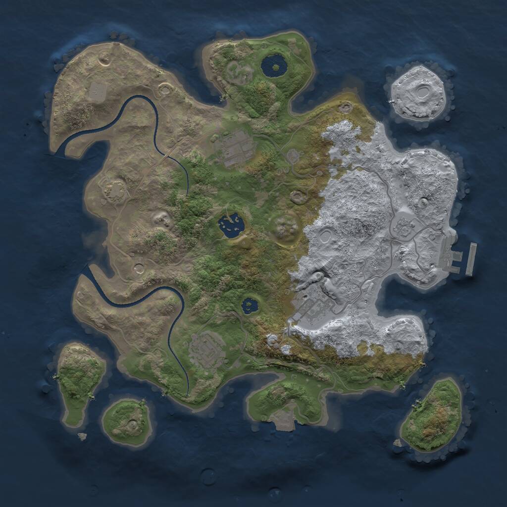 Rust Map: Procedural Map, Size: 3100, Seed: 8559572, 9 Monuments