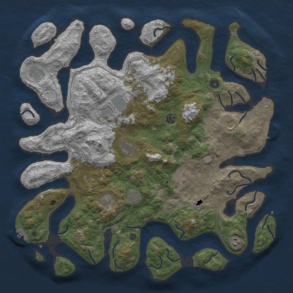 Rust Map: Procedural Map, Size: 4700, Seed: 78931756, 19 Monuments