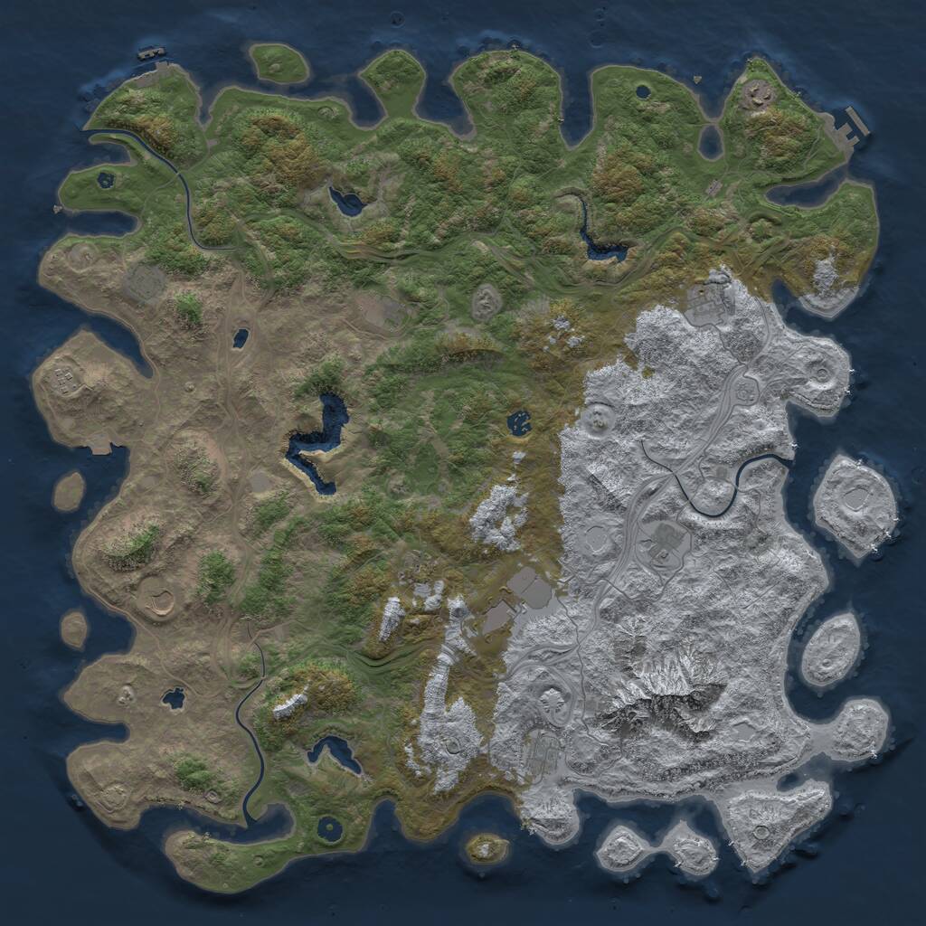 Rust Map: Procedural Map, Size: 5600, Seed: 9738, 17 Monuments