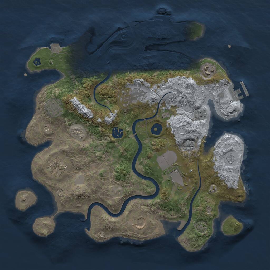 Rust Map: Procedural Map, Size: 3500, Seed: 947133952, 14 Monuments