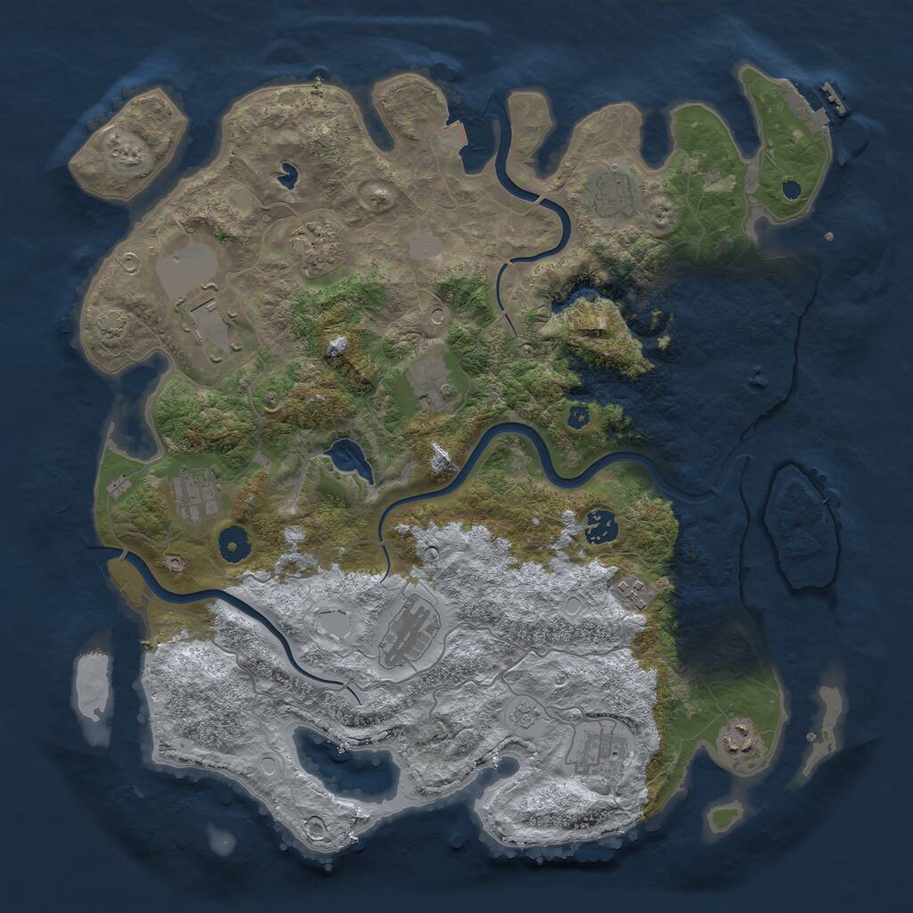 Rust Map: Procedural Map, Size: 4000, Seed: 138119383, 15 Monuments