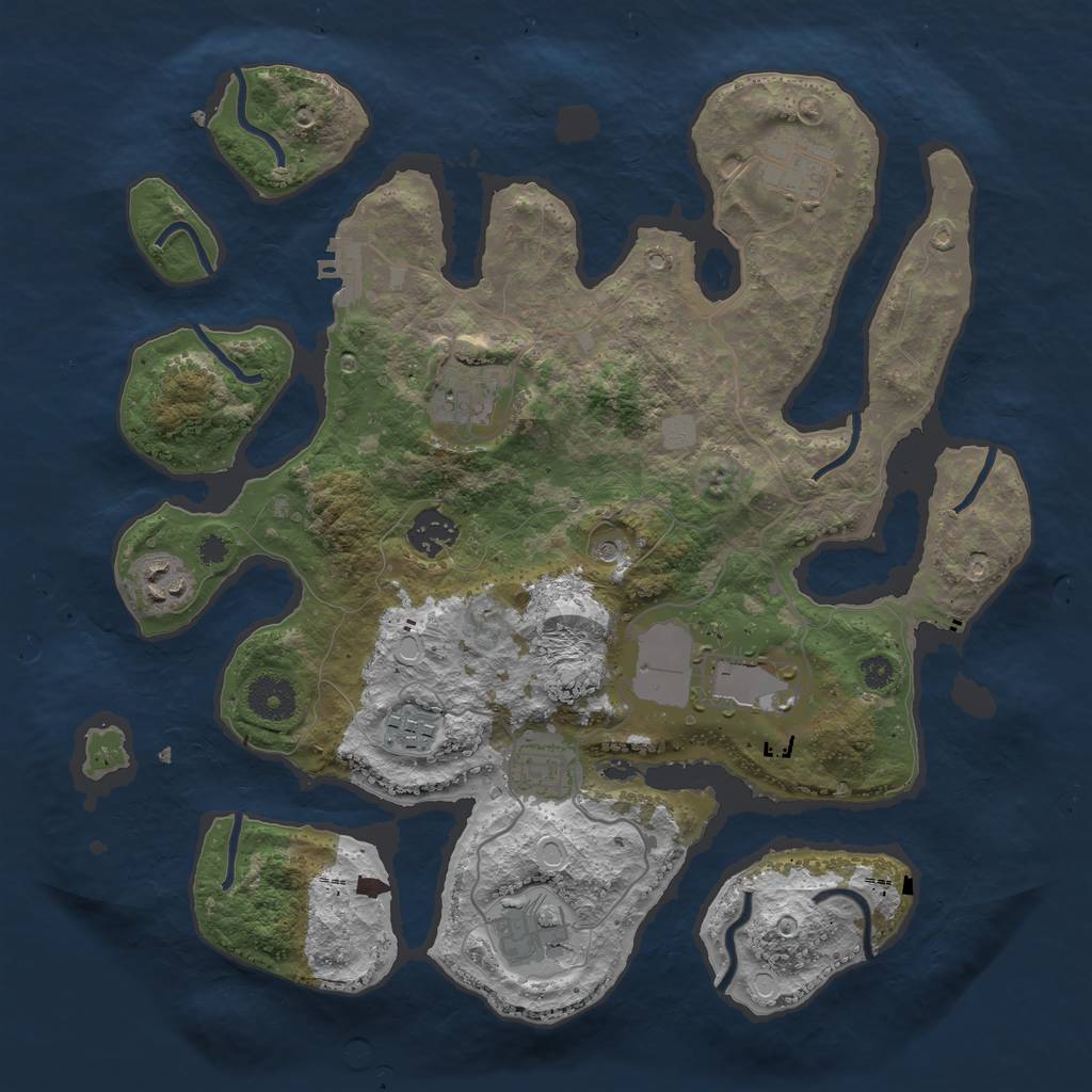 Rust Map: Procedural Map, Size: 3500, Seed: 4623712, 15 Monuments