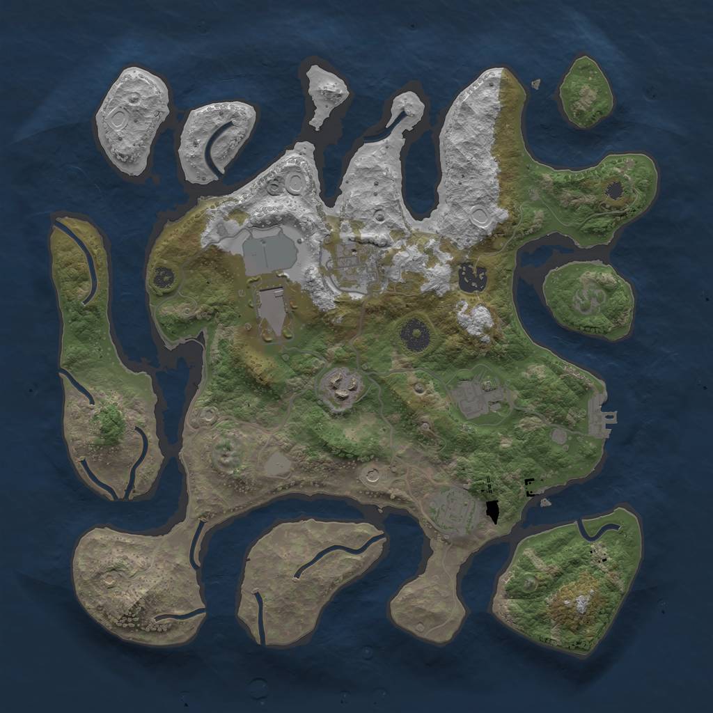 Rust Map: Procedural Map, Size: 3500, Seed: 21790, 13 Monuments