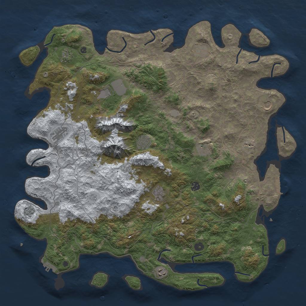Rust Map: Procedural Map, Size: 5000, Seed: 123548546, 20 Monuments