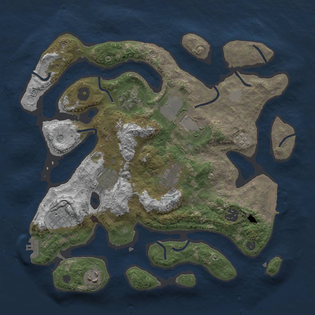 Rust Map: Procedural Map, Size: 3500, Seed: 1979314175, 16 Monuments