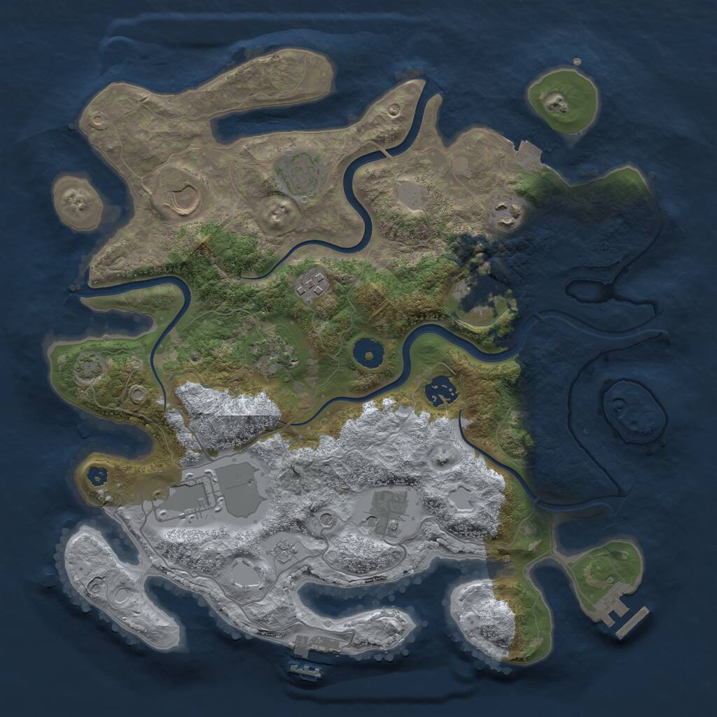Rust Map: Procedural Map, Size: 3550, Seed: 238431, 15 Monuments