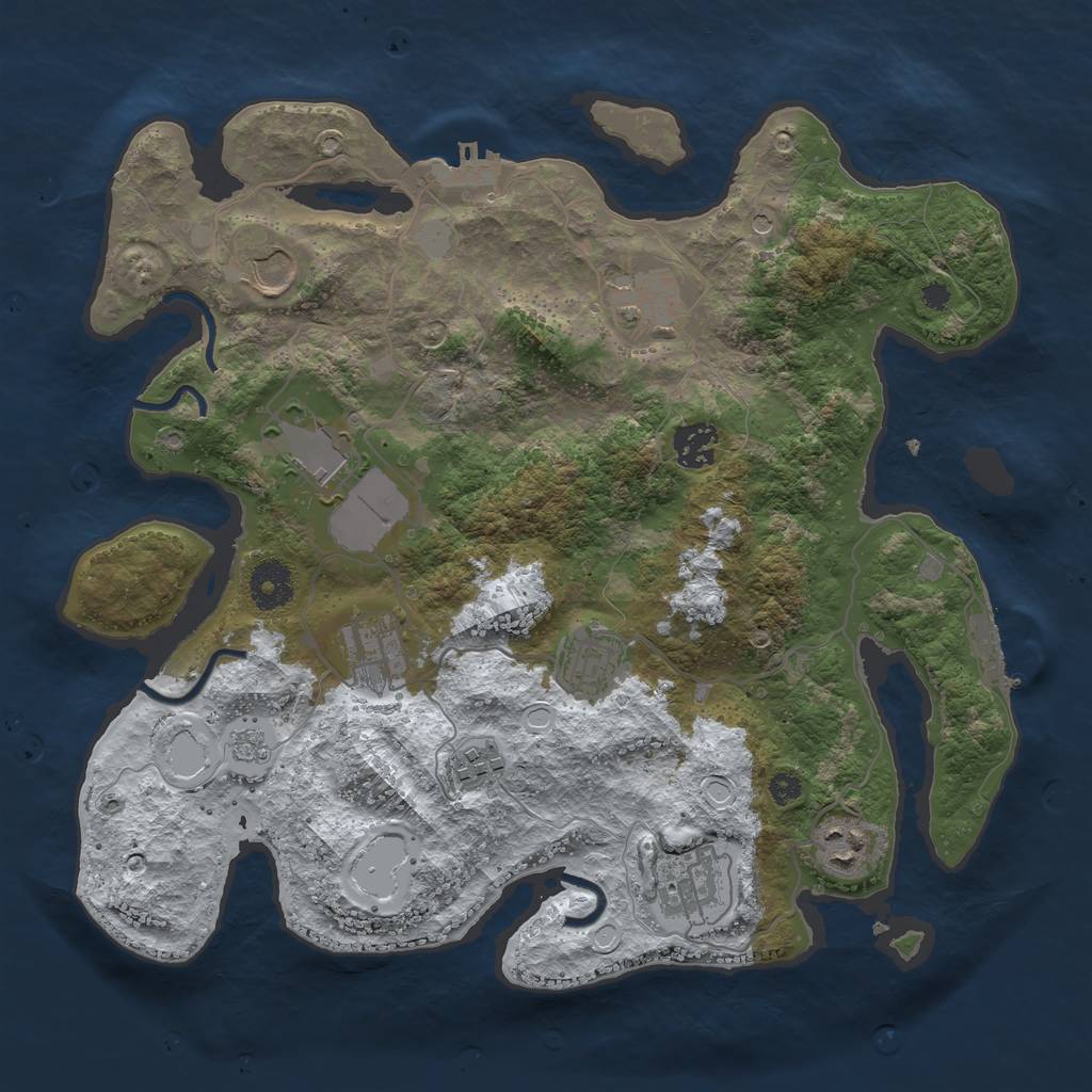 Rust Map: Procedural Map, Size: 3500, Seed: 112497082, 18 Monuments