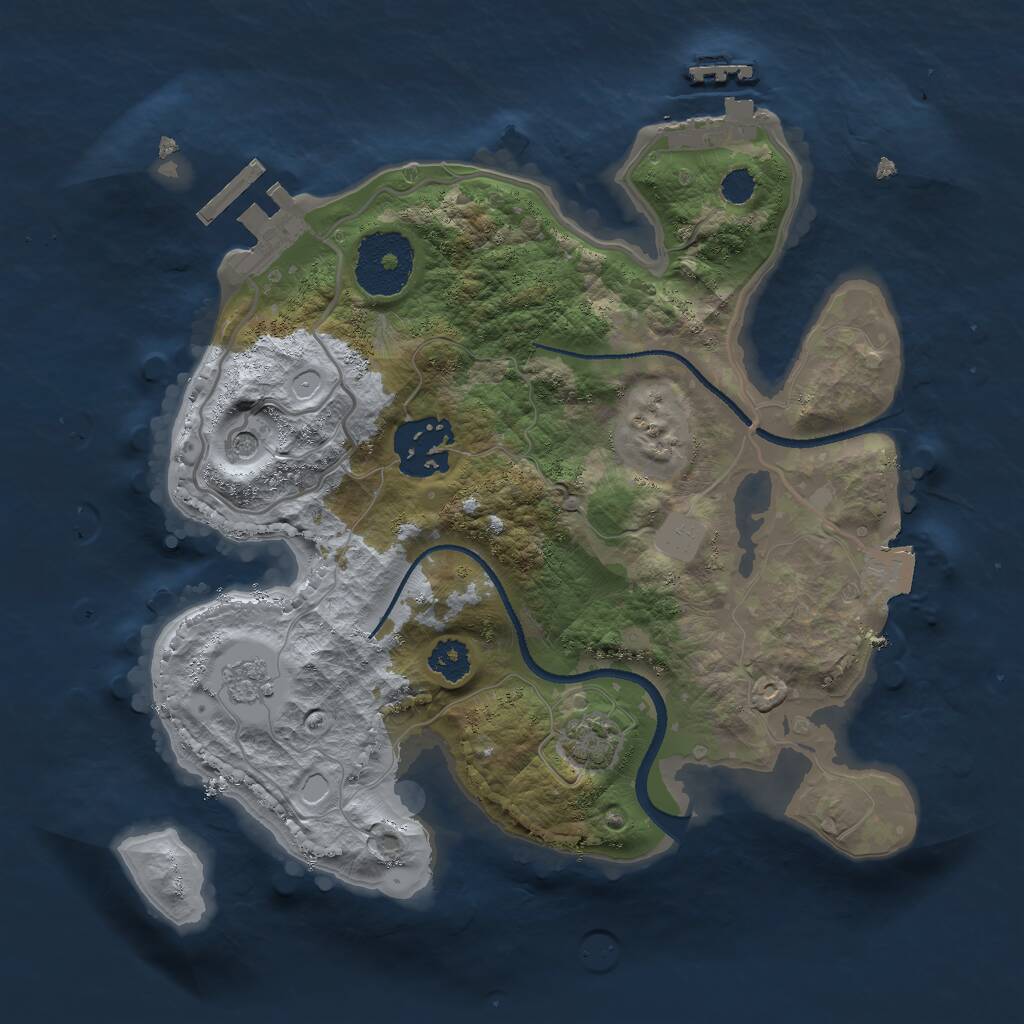 Rust Map: Procedural Map, Size: 2500, Seed: 6709, 7 Monuments