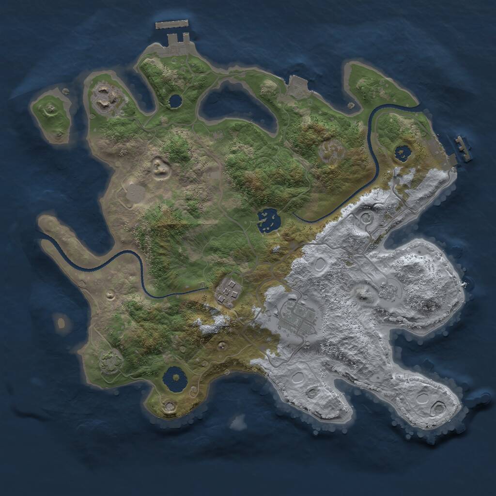Rust Map: Procedural Map, Size: 3050, Seed: 144920756, 10 Monuments