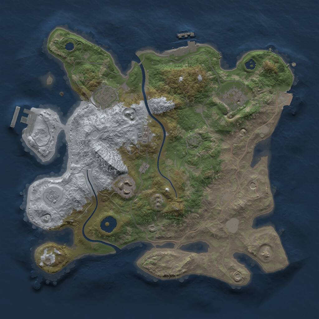 Rust Map: Procedural Map, Size: 3000, Seed: 33163760, 10 Monuments